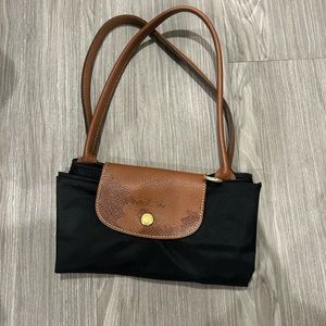 Longchamp Black Bag - Brown Leather